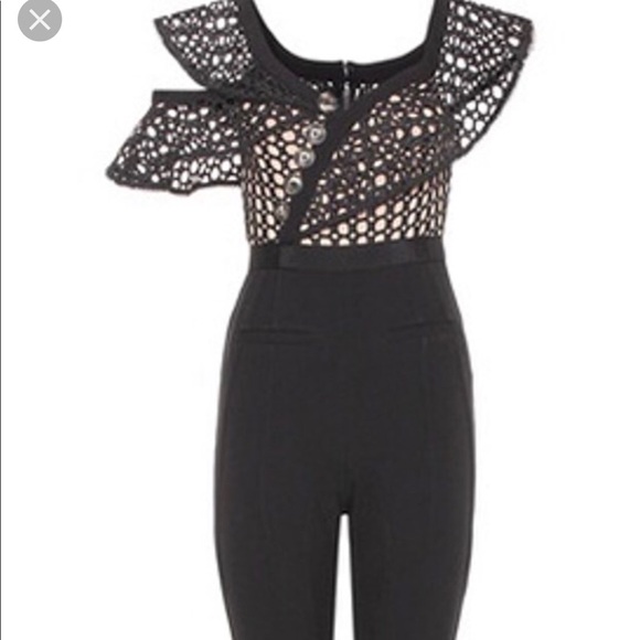 Self-Portrait Lace Frill Jumpsuit - Picture 7 of 7